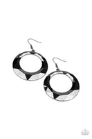 Paparazzi Fiercely Faceted - Black Earrings