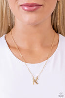 Paparazzi Leave Your Initials - K - Gold Necklace