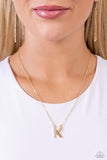 Paparazzi Leave Your Initials - K - Gold Necklace