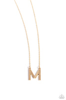 Paparazzi Leave Your Initials - M - Gold Necklace