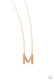 Paparazzi Leave Your Initials - M - Gold Necklace