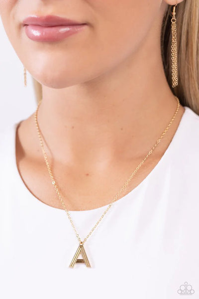 Paparazzi Leave Your Initials - A - Gold Necklace