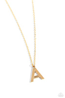 Paparazzi Leave Your Initials - A - Gold Necklace
