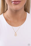 Paparazzi Leave Your Initials - S-Gold Necklace