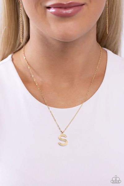Paparazzi Leave Your Initials - S-Gold Necklace