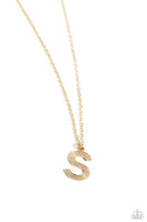 Paparazzi Leave Your Initials - S-Gold Necklace