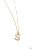 Paparazzi Leave Your Initials - S-Gold Necklace