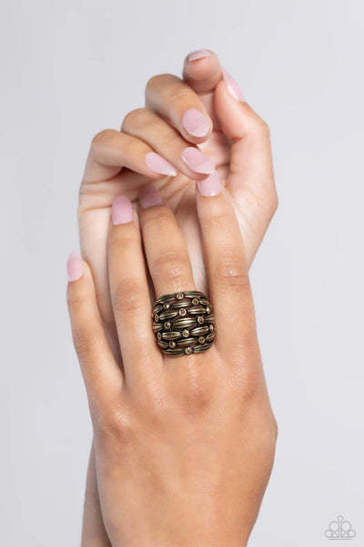 Paparazzi Steadfast Stack - Brass Ring