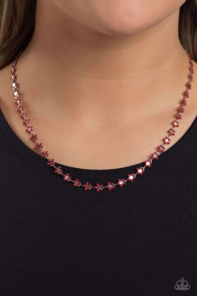 Paparazzi Floral Catwalk - Red Necklace