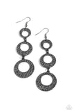 Paparazzi High Society Stunner - Black Earrings