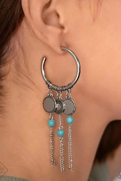 Paparazzi Peppy Pinnacle - Blue Earrings