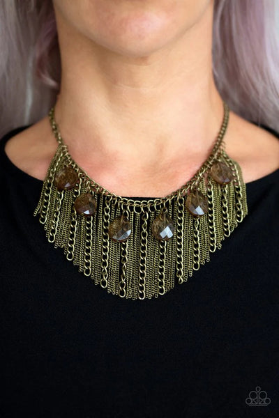 Paparazzi Vixen Conviction - Brass Necklace