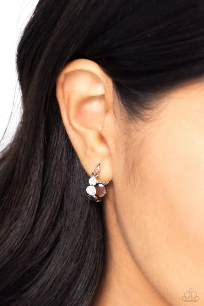 Paparazzi Textured Tease - Silver Earrings