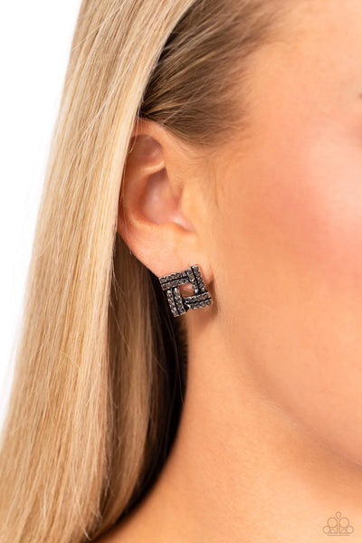 Paparazzi Times Square Scandalous - Silver Post Earrings