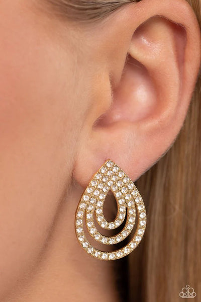 Paparazzi Red Carpet Reverie - Gold Post Earrings