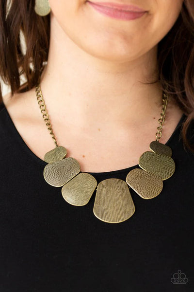 Paparazzi CAVE The Day - Brass Necklace