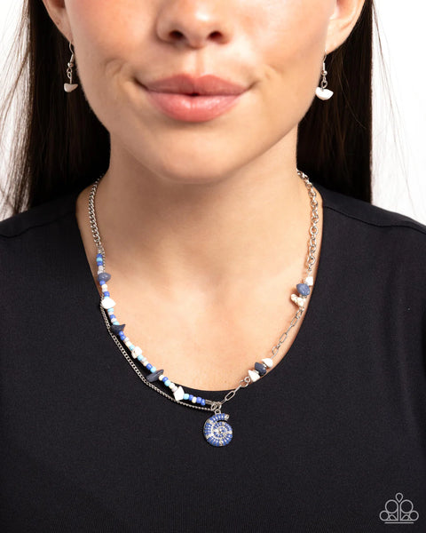 Paparazzi Spiraling Seafloor - Blue Necklace