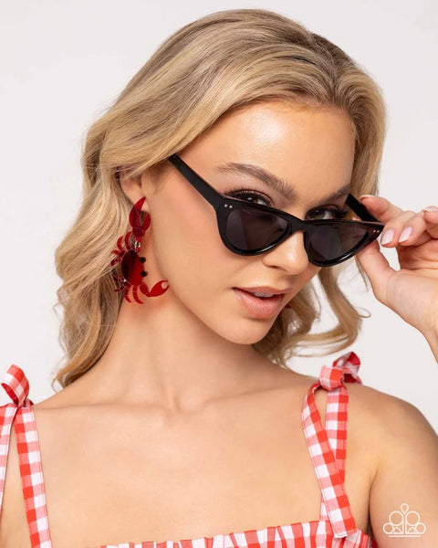 Paparazzi Crab Couture - Red Earrings
