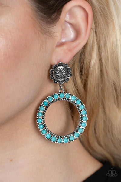 Paparazzi Playfully Prairie - Blue Post Earrings