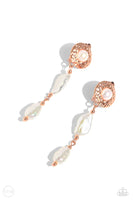 Paparazzi Modest MVP - Copper Clip-On Earrings