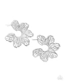 Paparazzi Floral Fame - Silver Hoop Earrings