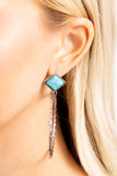 Paparazzi Canyon Circlet - Blue Post Earrings