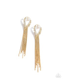 Paparazzi Elongated Effervescence - Gold Post Earrings