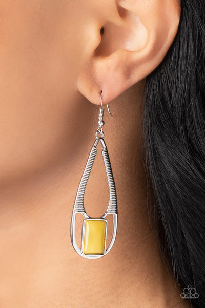 Paparazzi Adventure Story - Yellow Earrings