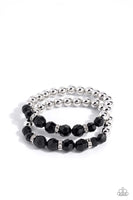 Paparazzi Two by Two Twinkle - Black Bracelet