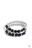 Paparazzi Two by Two Twinkle - Black Bracelet