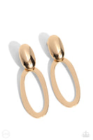 Paparazzi Pull OVAL! - Gold Clip-On Earrings