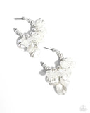 Paparazzi Frilly Feature - White Hoop Earrings