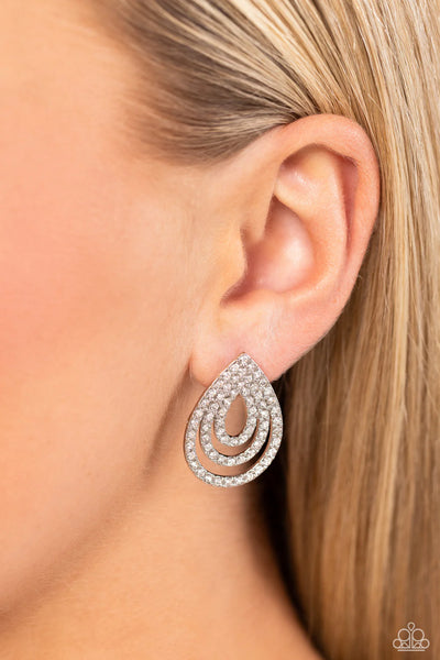 Paparazzi Red Carpet Reverie - White Post Earrings