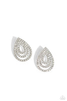 Paparazzi Red Carpet Reverie - White Post Earrings
