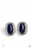 Paparazzi Shimmery Statement - Blue Clip-On Earrings