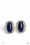 Paparazzi Shimmery Statement - Blue Clip-On Earrings