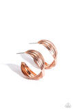 Paparazzi Curvy and Worthy - Copper Hoop Earrings