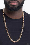Paparazzi Chopper Hopper - Gold Men’s Necklace