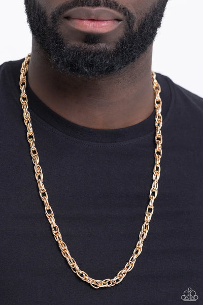 Paparazzi Chopper Hopper - Gold Men’s Necklace