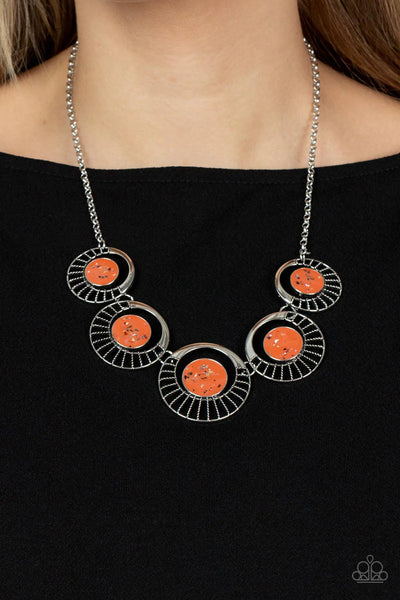 Paparazzi Elliptical Effervescence - Orange Necklace