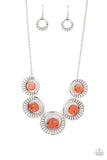 Paparazzi Elliptical Effervescence - Orange Necklace