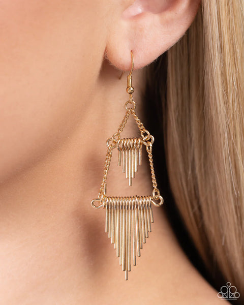 Paparazzi Greco Grotto - Gold Earrings