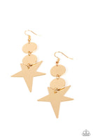 Paparazzi Star Bizarre - Gold Earrings