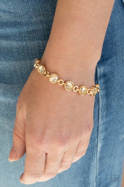Paparazzi First In Fashion Show - Gold Bracelet