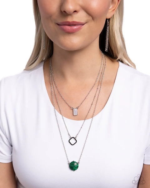 Paparazzi Playfully Panache - Green Necklace