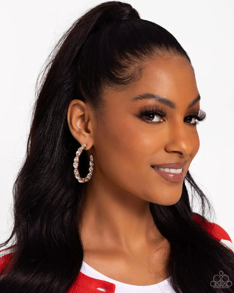 Paparazzi Presidential Pizzazz - Gold Hoop Earrings