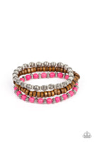 Paparazzi ESCAPADE Route - Pink Bracelet