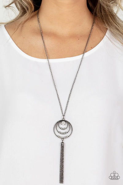 Paparazzi Spiraling Sparkle - Black Necklace