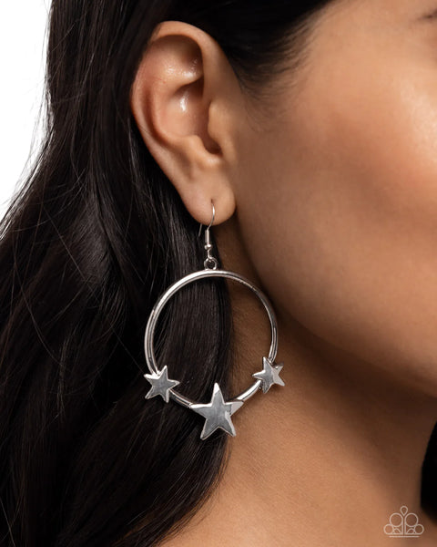 Paparazzi Let SPARKLE Ring! - Silver Earrings