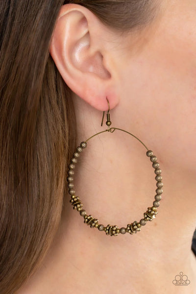 Paparazzi Simple Synchrony - Brass Earrings